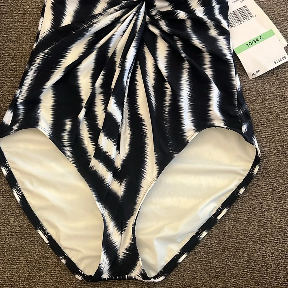 Contours By Coco Reef Zebra Twist Plunge Halter One Piece Swimsuit Size … - Picture 4 of 16